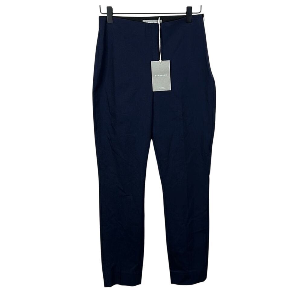 Everlane The Curvy Side-Zip Stretch Cotton Pant Navy Blue Women’s Size 2 NWT